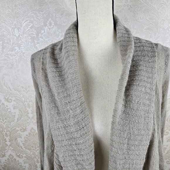 Alfani Size Medium "Summer Straw" Open Front Asymetric Cardigan No Closure NWT - Picture 2 of 14